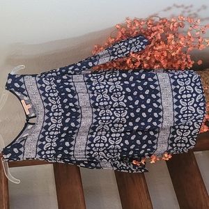 Gibson Latimer blue print cold shoulder top